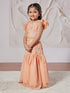Girl's' Peach Lehenga Set
